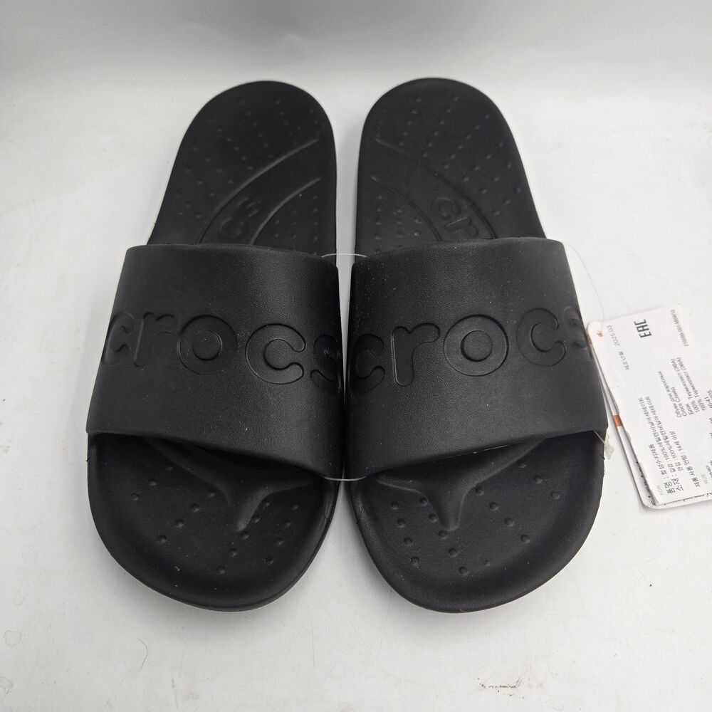 Crocs Mellow Recovery Slides Black Mens 8 Womens 10 Comfort Sandals NWT Slides